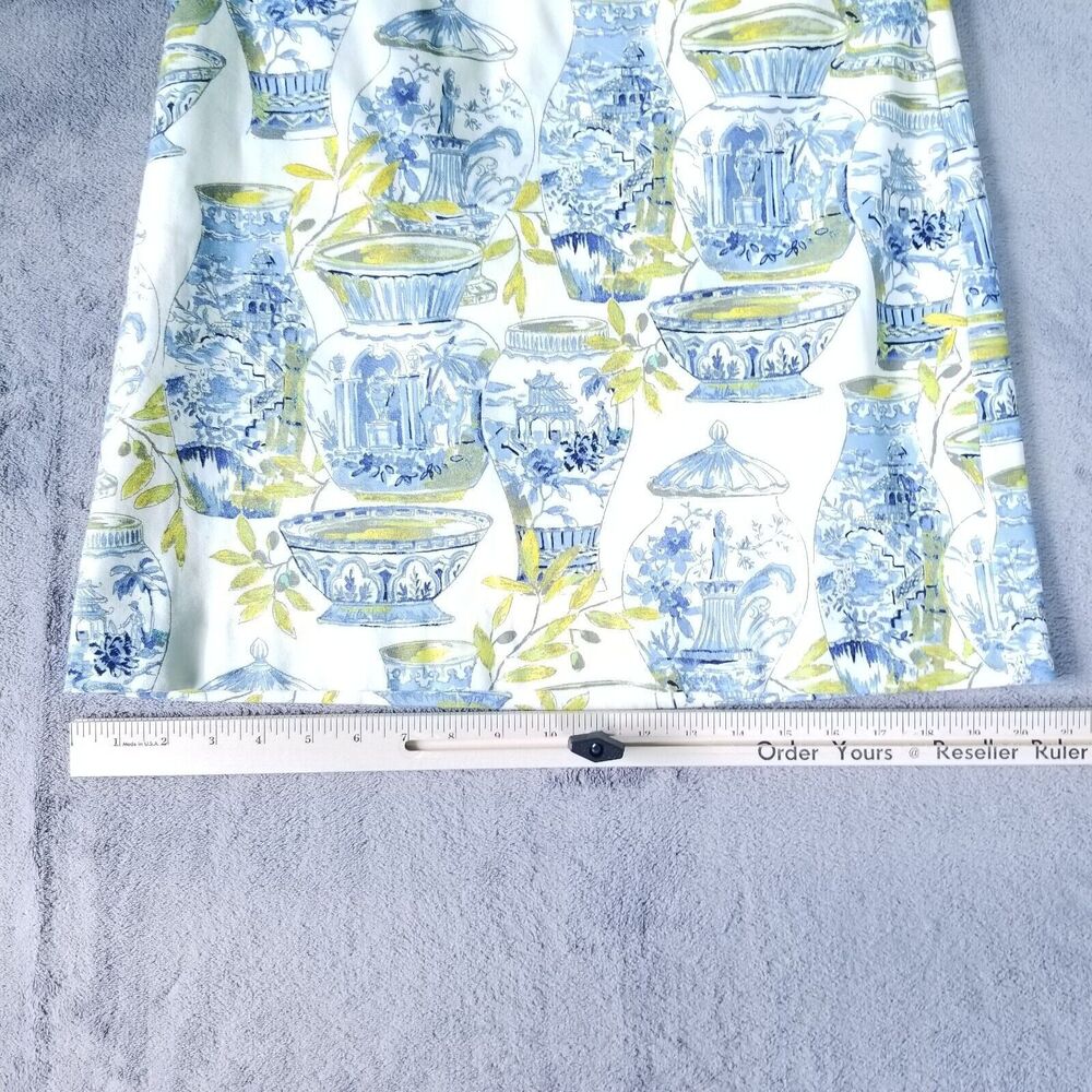 Talbots Watercolor Vases Skirt Womens Blue Cream Size 8P Petite Chinoiserie - Picture 8 of 8